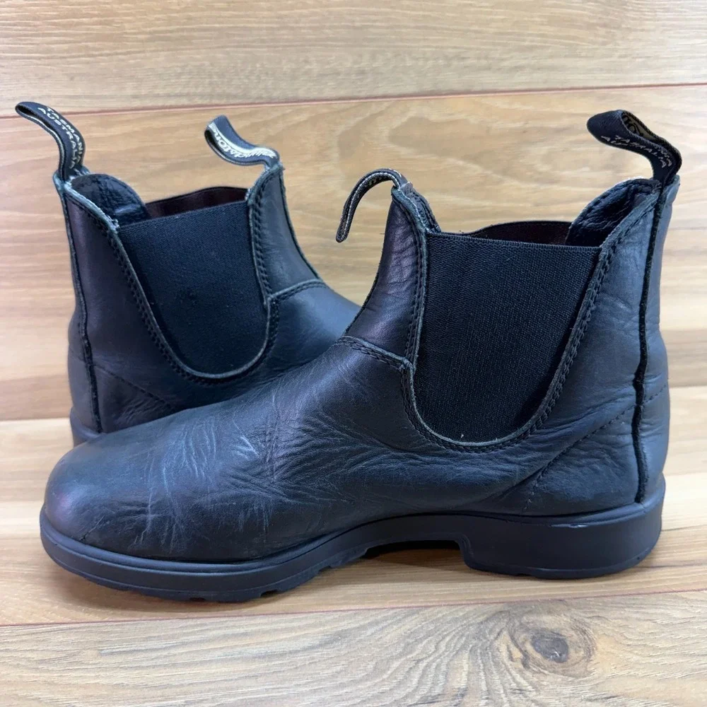 Blundstone Chelsea Boots Black Leather Mens 9 AU 8 Ankle Modern Casual Everyday